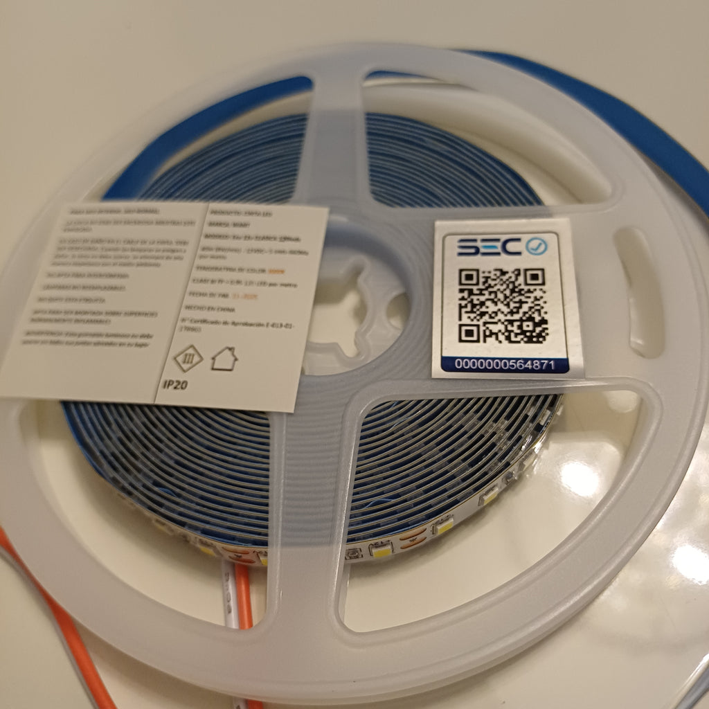 Cinta LED 12V 5mts — Luz Cálida