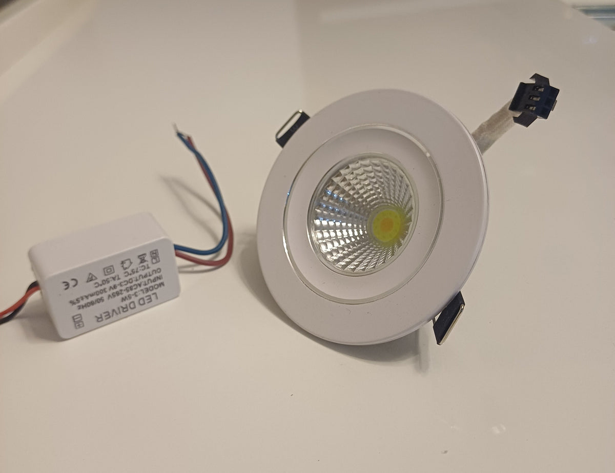 Downlight LED COB Empotrable 3-5W con Driver